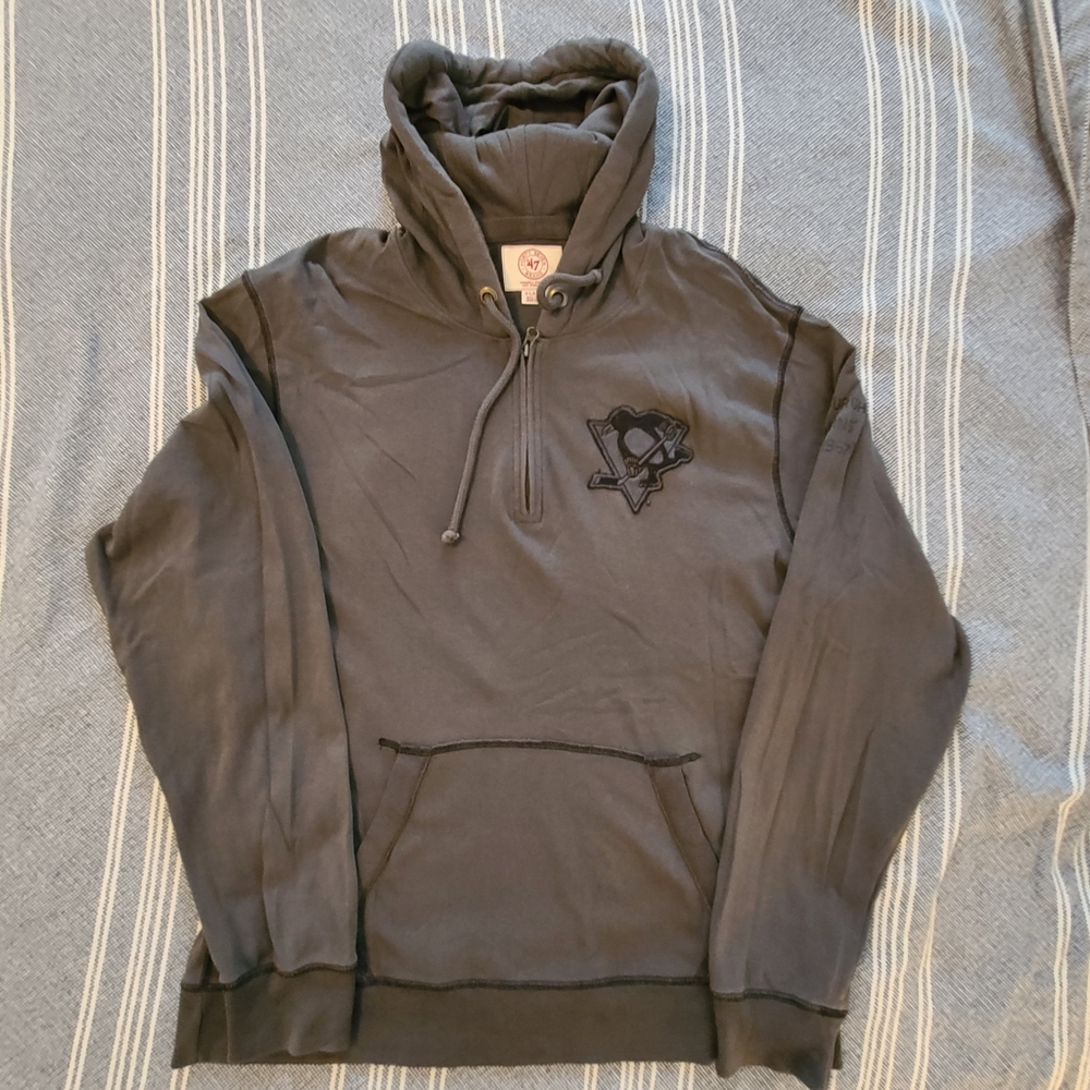 Brand 47 Pittsburgh penguins zipped hooded hoodie sweatshirt.
